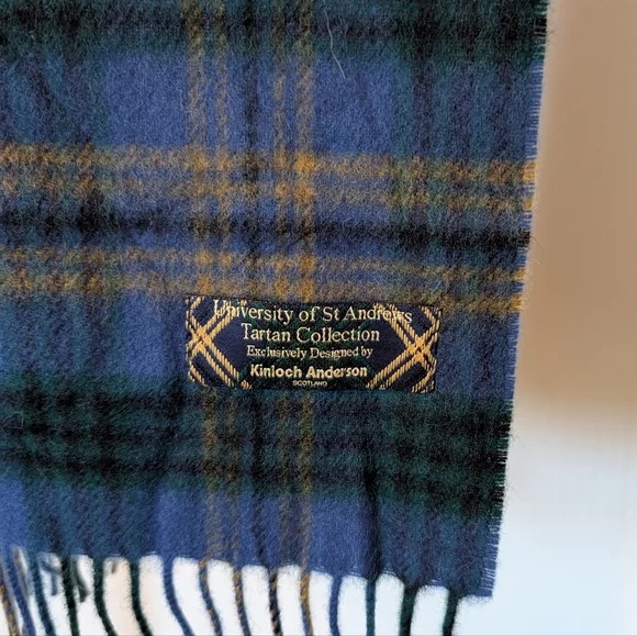 2 Kinloch Anderson St Andrews University Tartan Lambswool Scarves NEW ! - Picture 3 of 5